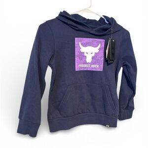 Under Armour Project Rock Kids blue Hoodie with Purple Graphic size Youth Small